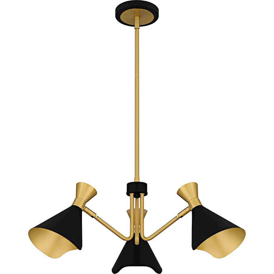 Arden 3Light Chandelier, Matte Black/Metal