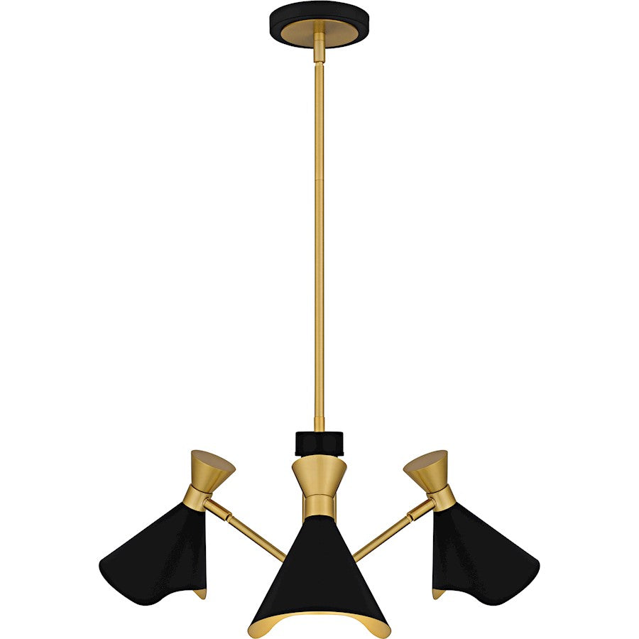 Arden 3Light Chandelier, Matte Black/Metal