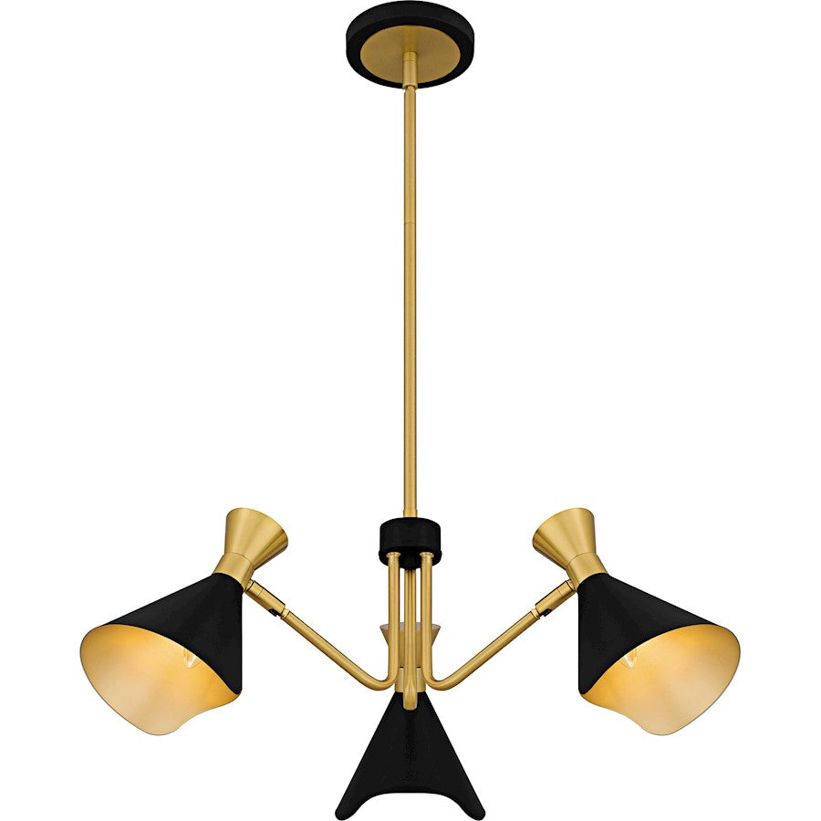 Arden 3Light Chandelier, Matte Black/Metal