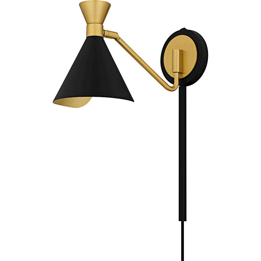 Arden 1Light Wall Sconce, Matte Black/Metal