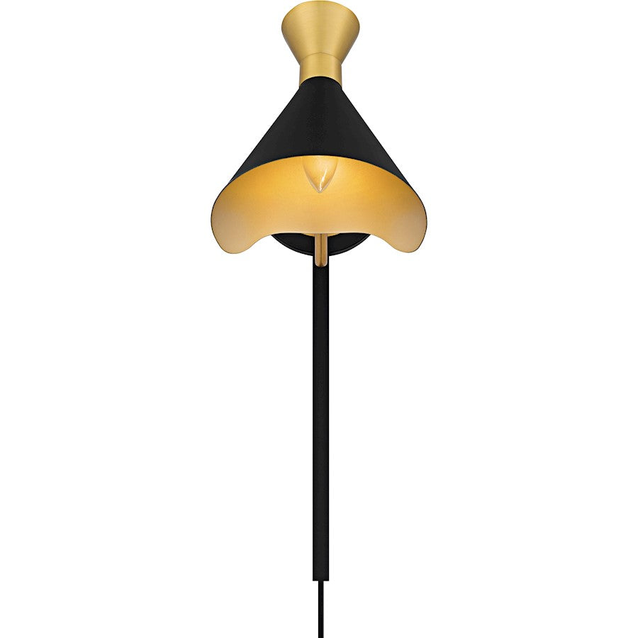 Arden 1Light Wall Sconce, Matte Black/Metal