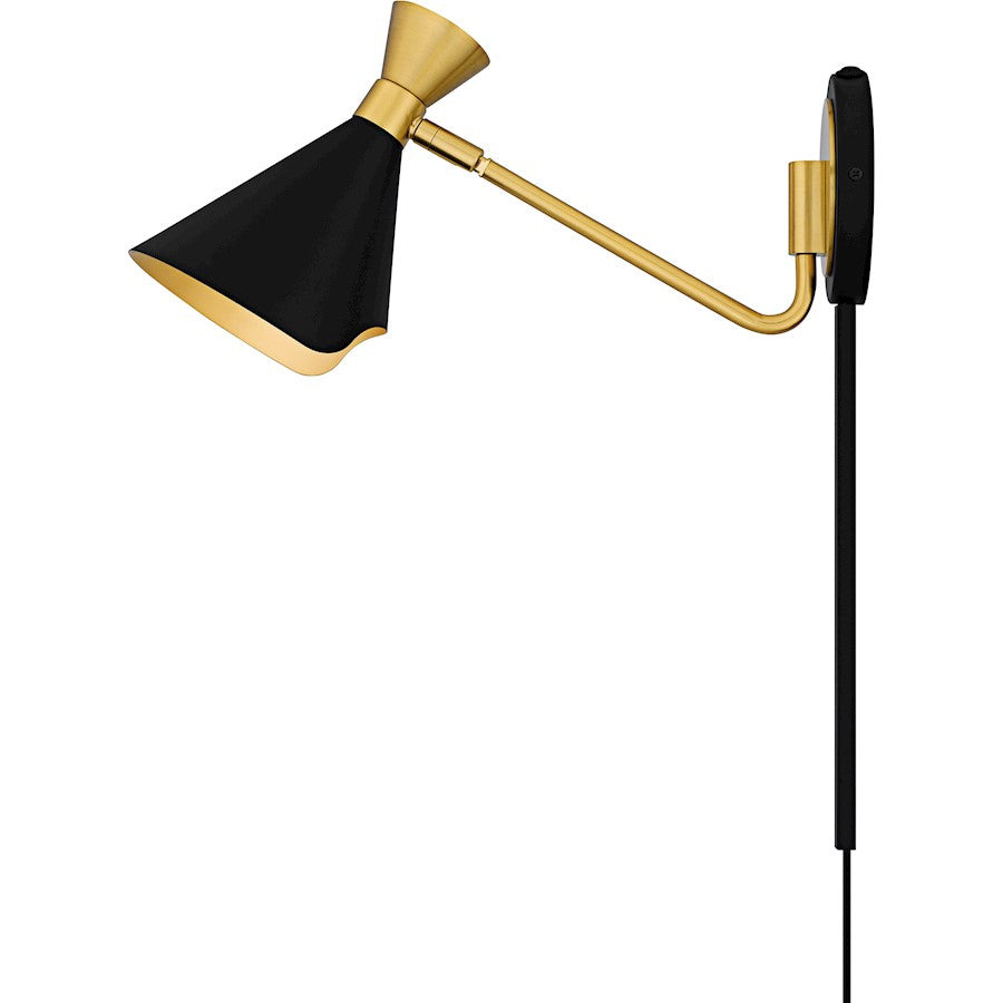 Arden 1Light Wall Sconce, Matte Black/Metal