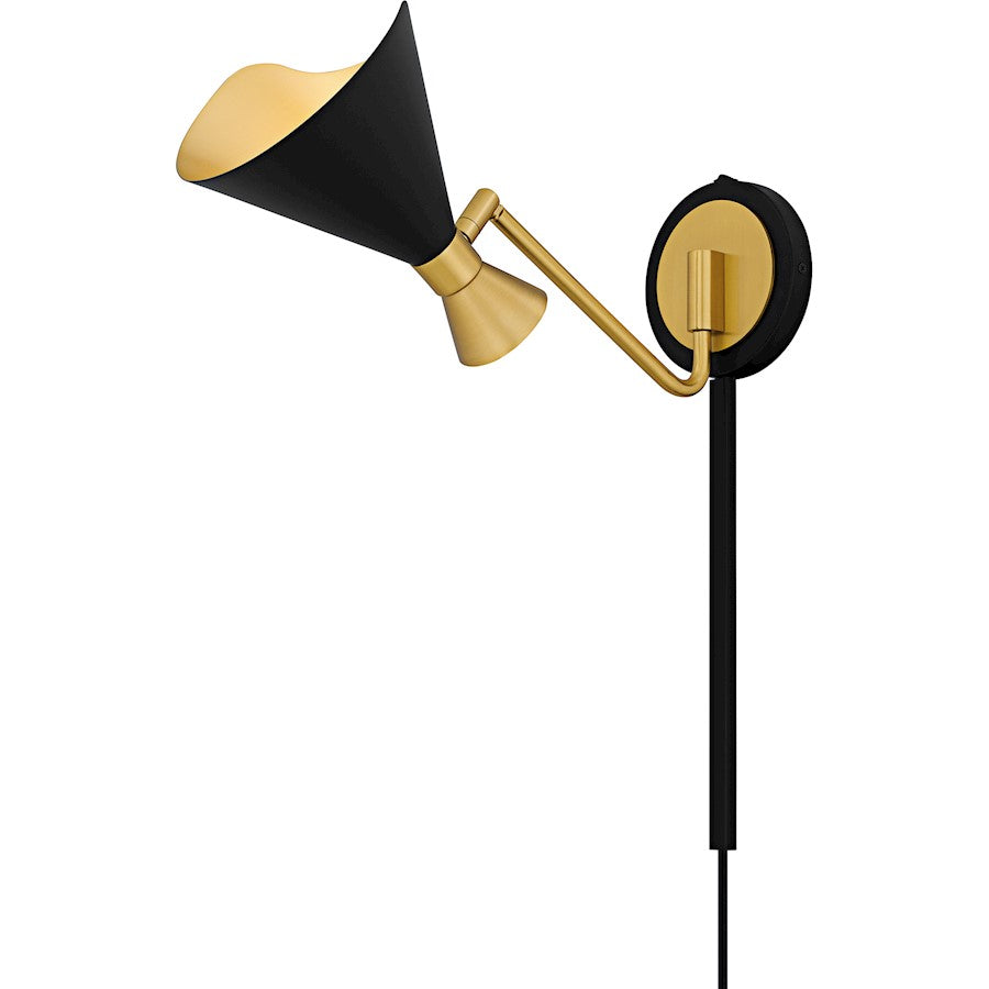 Arden 1Light Wall Sconce, Matte Black/Metal