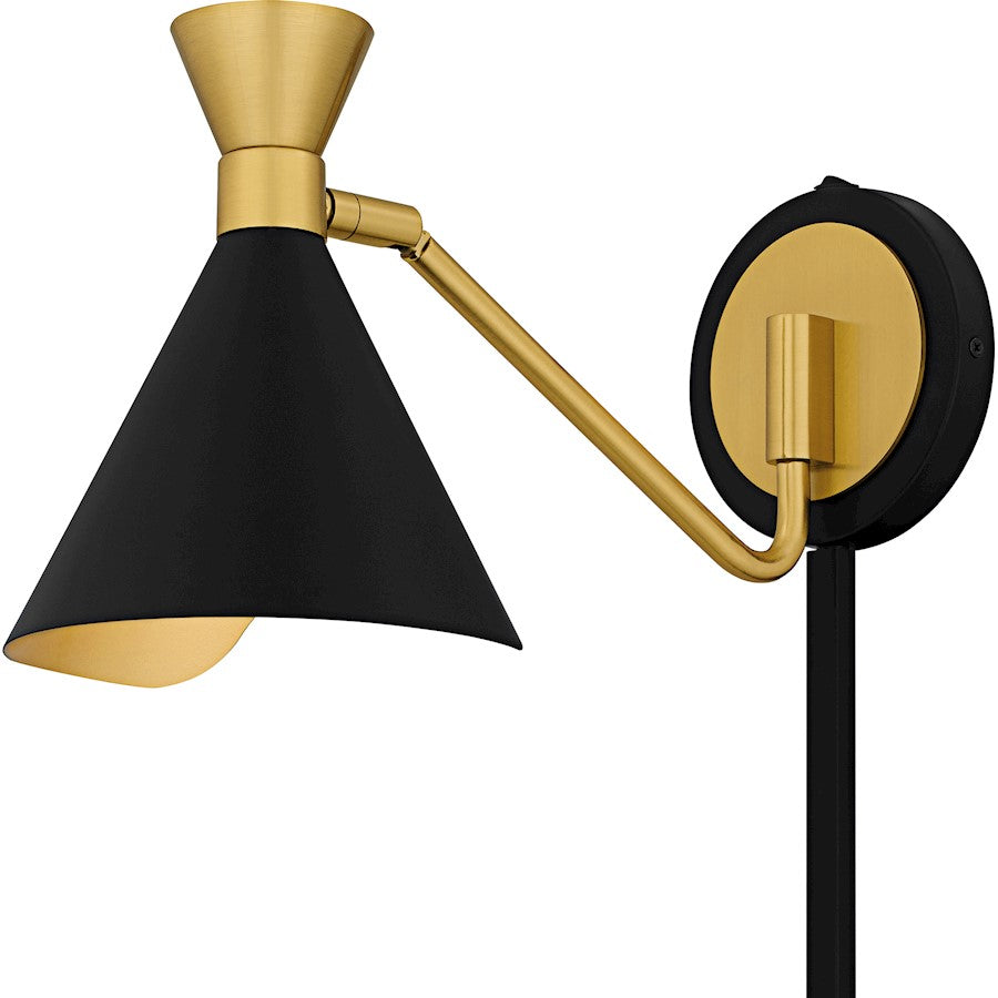 Arden 1Light Wall Sconce, Matte Black/Metal