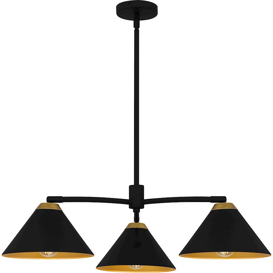 Quoizel Alscott 3Light Chandelier, Matte Black/Metal - ALS5032MBK