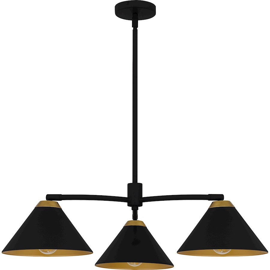 Alscott 3Light Chandelier, Matte Black/Metal