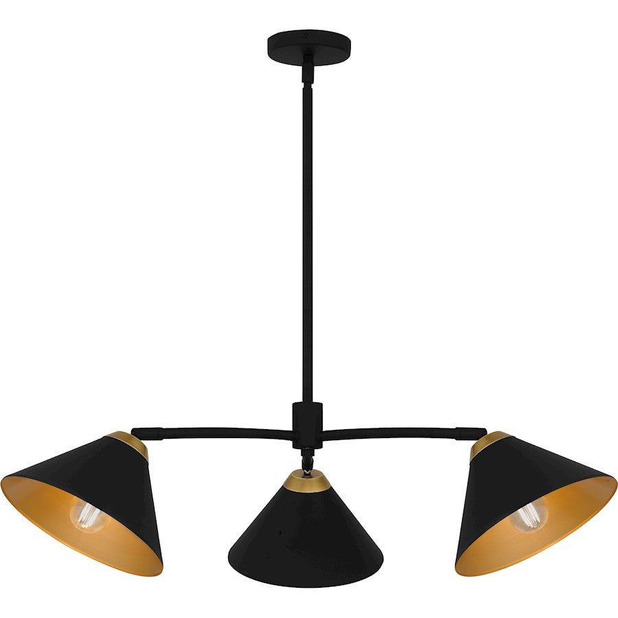 Alscott 3Light Chandelier, Matte Black/Metal