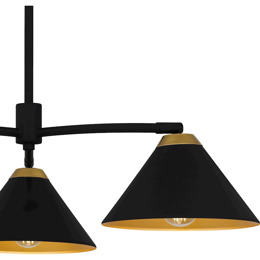 Alscott 3Light Chandelier, Matte Black/Metal