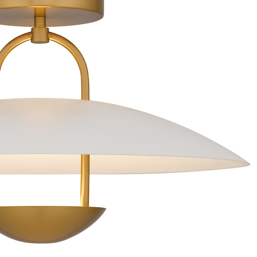 Bingham Light Semi-Flush Mount, Brushed Gold/Metal