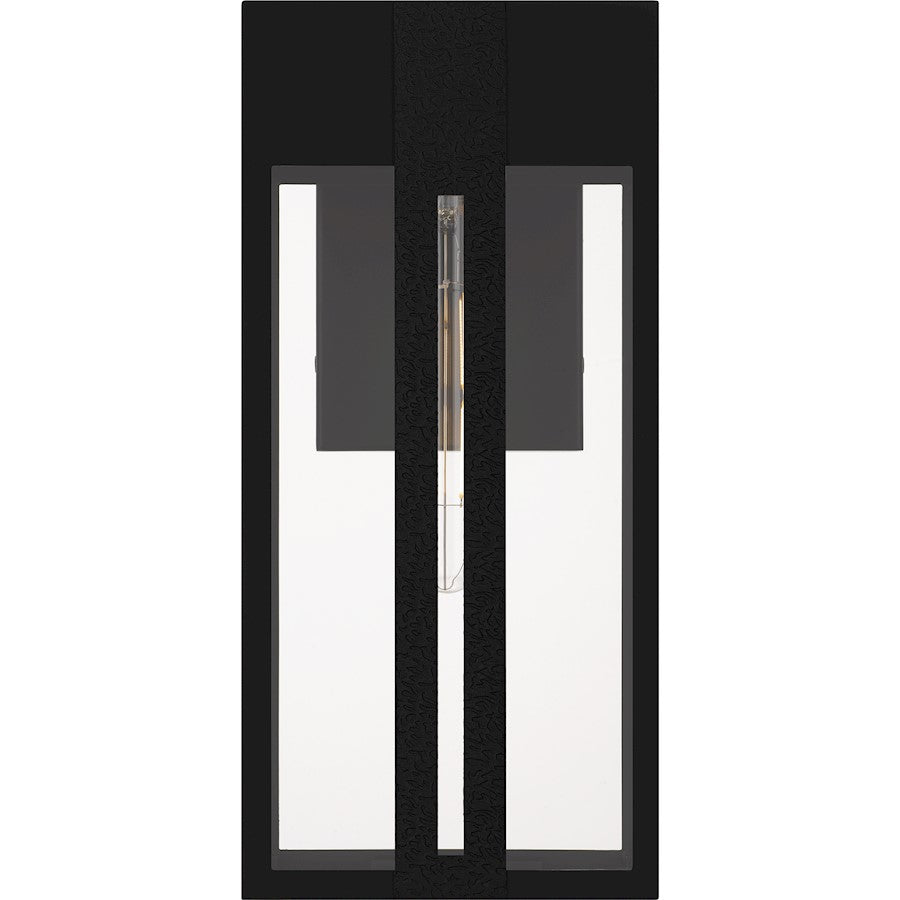 Boswell 1Lt 16" Outdoor Lantern, Black/Clear/Clear Tempered