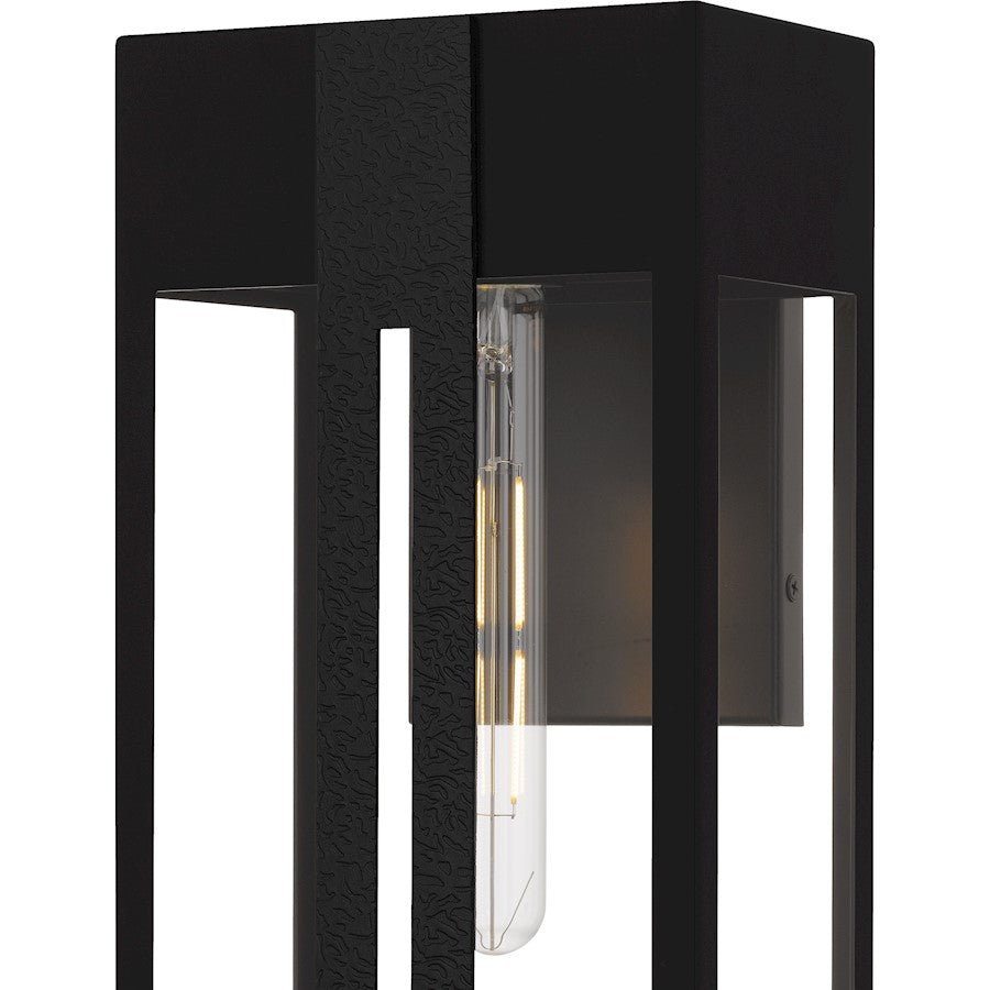 Boswell 1Lt 16" Outdoor Lantern, Black/Clear/Clear Tempered