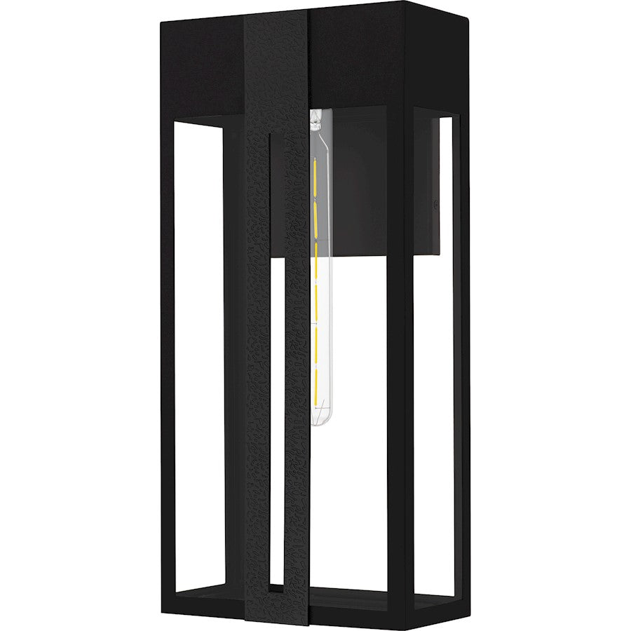 Boswell 1Lt 20" Outdoor Lantern, Black/Clear/Clear Tempered