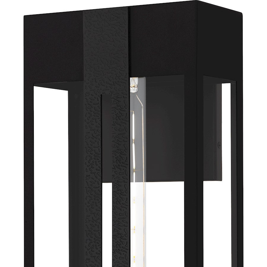 Boswell 1Lt 20" Outdoor Lantern, Black/Clear/Clear Tempered