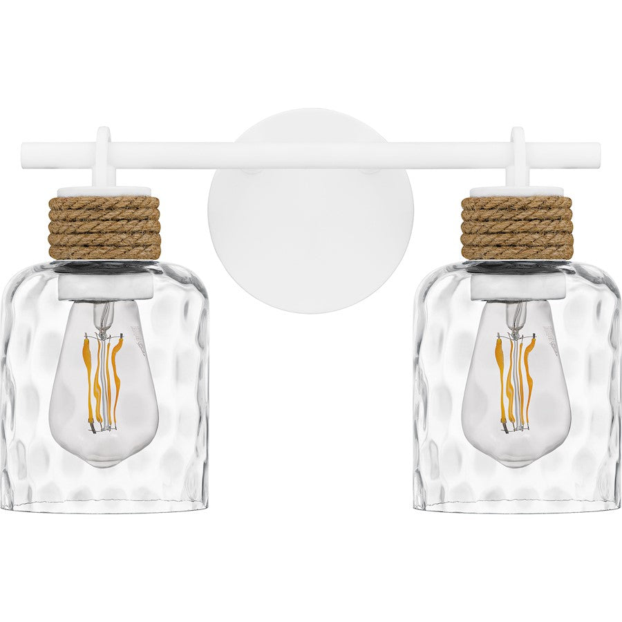 Baltic 2Light Bath Light, Matte White/Clear Water Glass