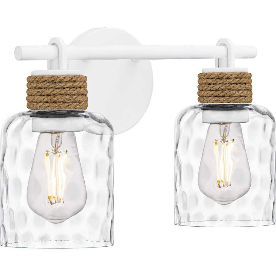 Baltic 2Light Bath Light, Matte White/Clear Water Glass