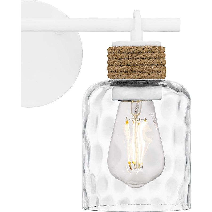 Baltic 2Light Bath Light, Matte White/Clear Water Glass