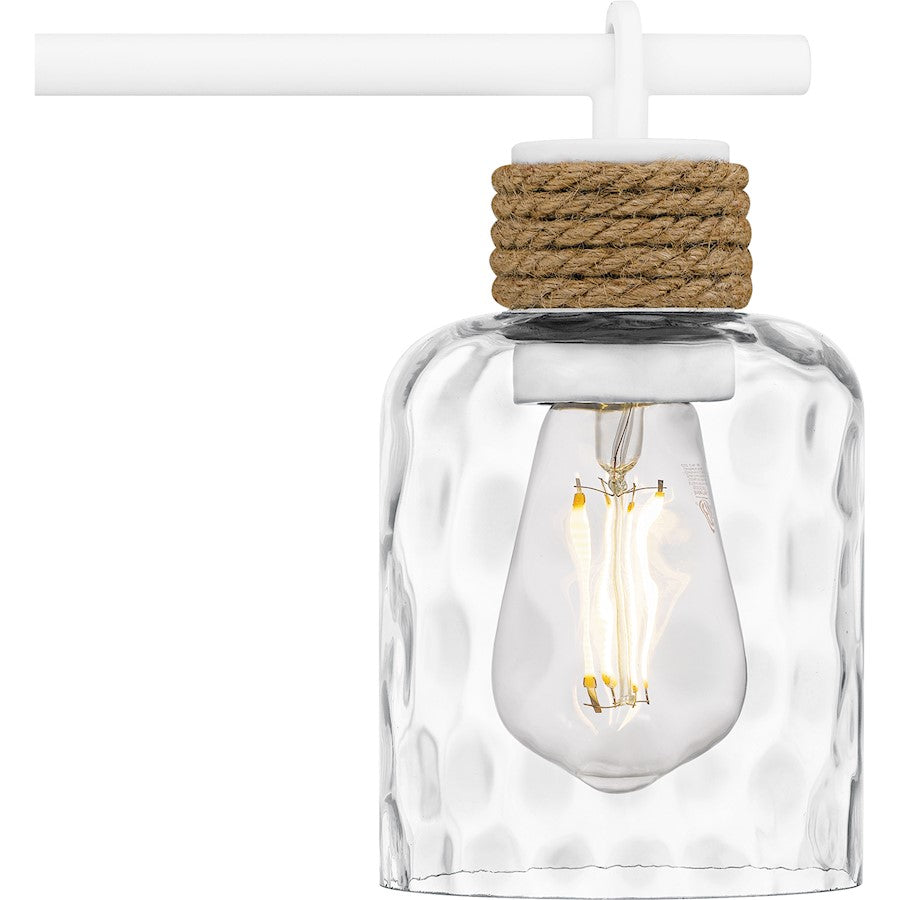 Baltic 4Light Bath Light, Matte White/Clear Water Glass