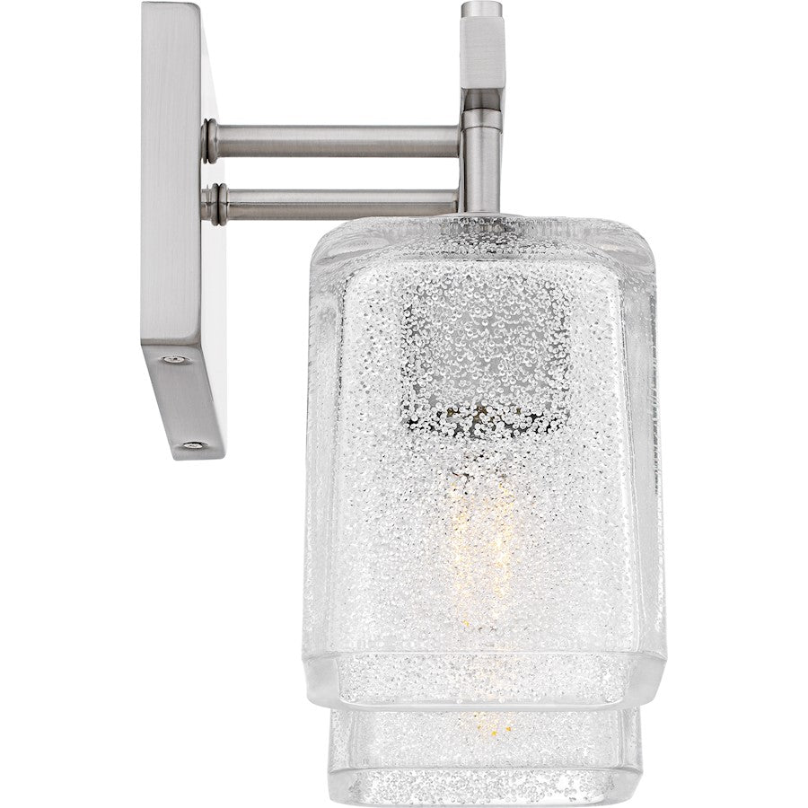 Brenthouse 2Lt Bath Light, Nickel/Clear/Sand Spray Inside
