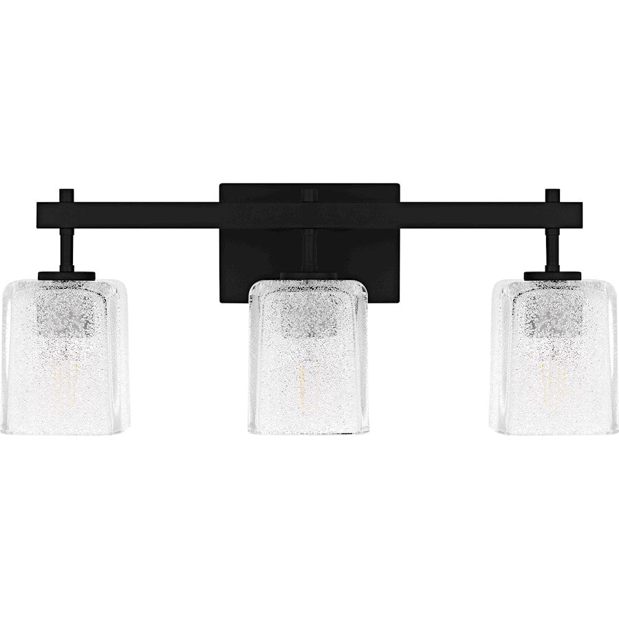 Brenthouse 3Lt Bath Light, Black/Clear/Sand Spray Inside