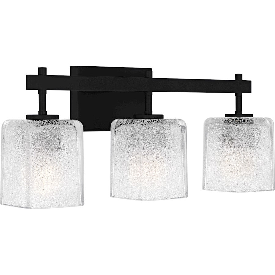Brenthouse 3Lt Bath Light, Black/Clear/Sand Spray Inside