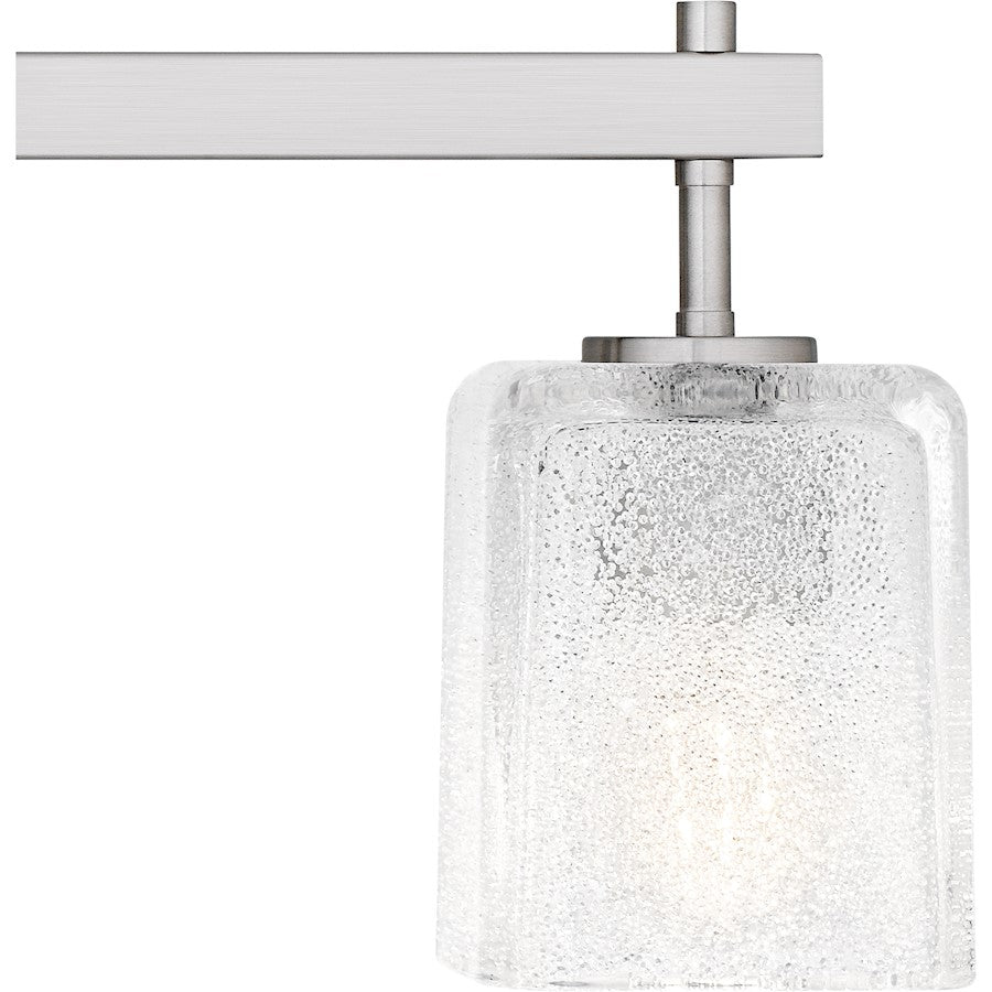 Brenthouse 4Lt Bath Light, Nickel/Clear/Sand Spray Inside