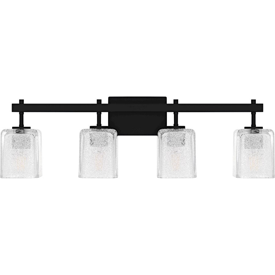 Brenthouse 4Lt Bath Light, Black/Clear/Sand Spray Inside