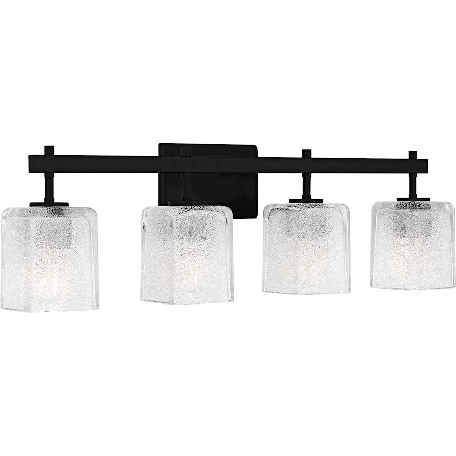 Brenthouse 4Lt Bath Light, Black/Clear/Sand Spray Inside