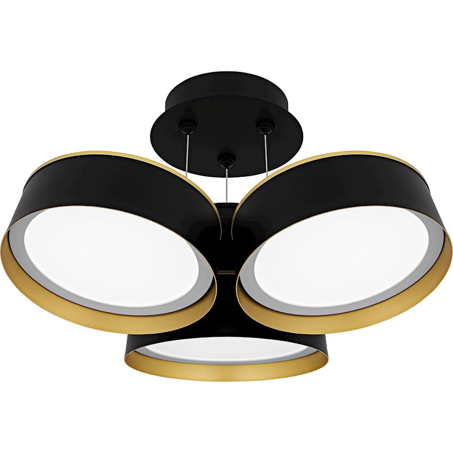 Quoizel Byrnes Light Semi-Flush Mount, Matte Black/Metal - BYS1719MBK