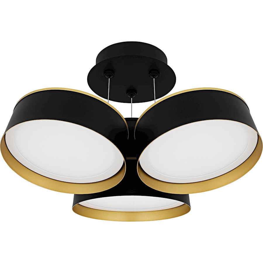 Byrnes Light Semi-Flush Mount, Matte Black/Metal