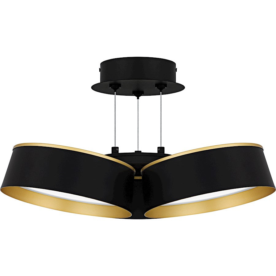 Byrnes Light Semi-Flush Mount, Matte Black/Metal