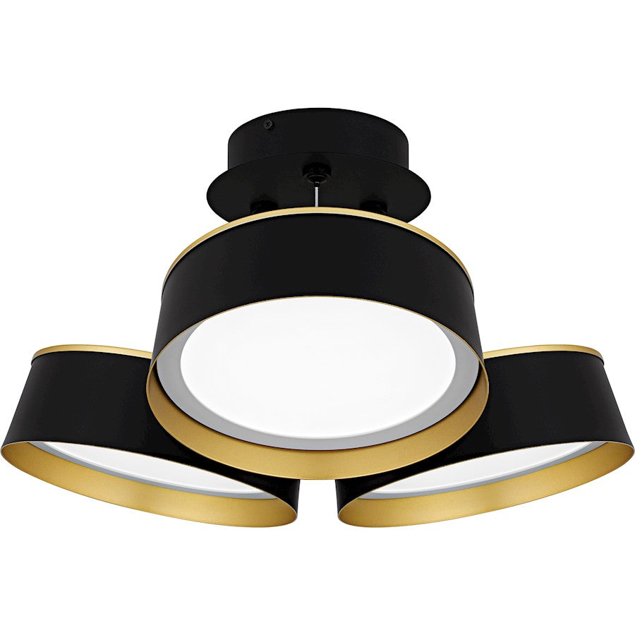 Byrnes Light Semi-Flush Mount, Matte Black/Metal