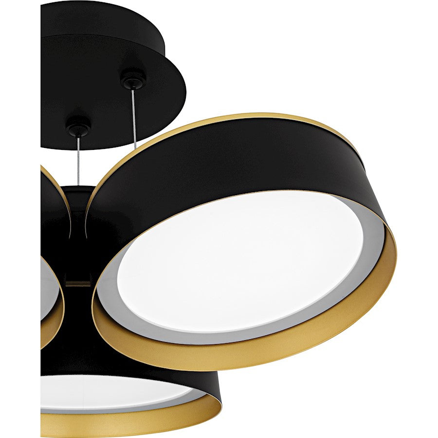 Byrnes Light Semi-Flush Mount, Matte Black/Metal