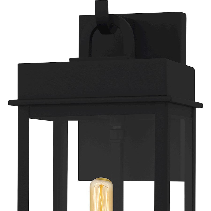 Carmen 1Lt Outdoor Lantern, Black/Clear/Clear Tempered