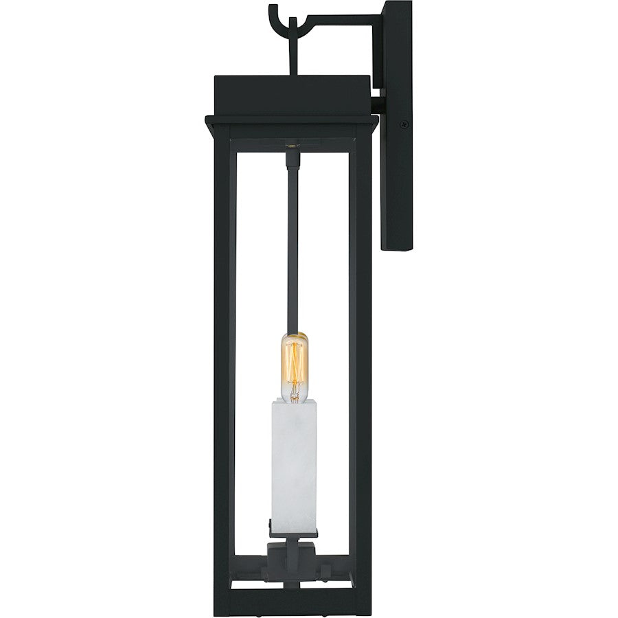 Carmen 2Lt 22" Outdoor Lantern, Black/Clear/Tempered Panel