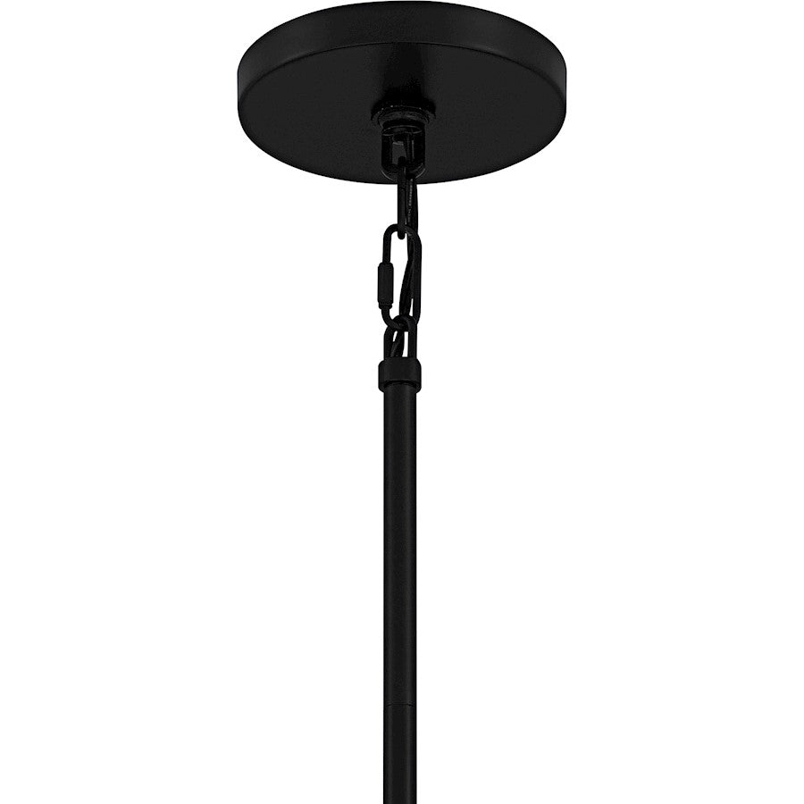 Cassidy 5Light Pendant, Matte Black/White Swirl Glass