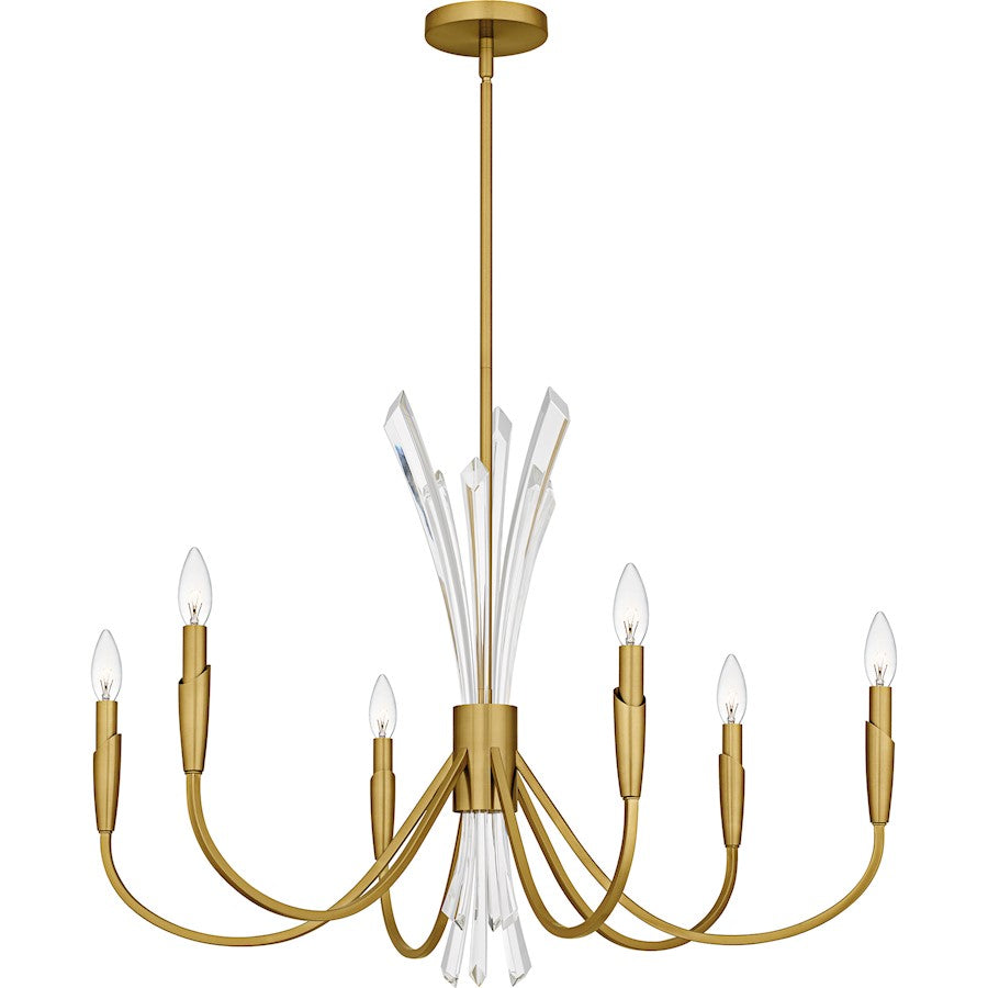 Cecily 6Light Chandelier, Brushed Gold