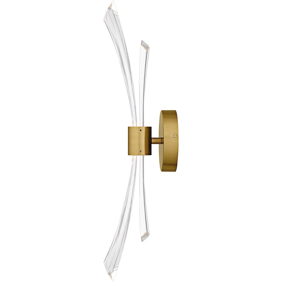 Cecily Light Wall Sconce, Brushed Gold/Clear Crystal Glass