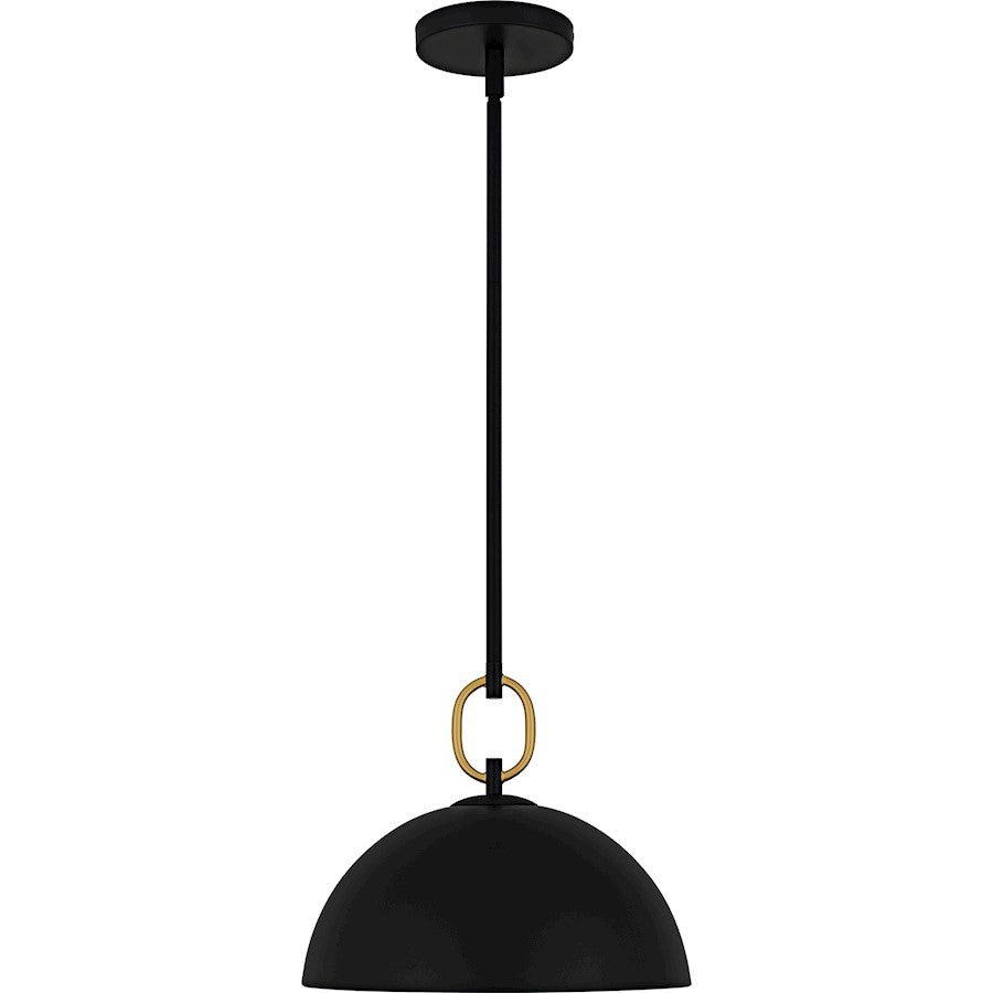 Cleo 1Light Pendant, Matte Black/Metal