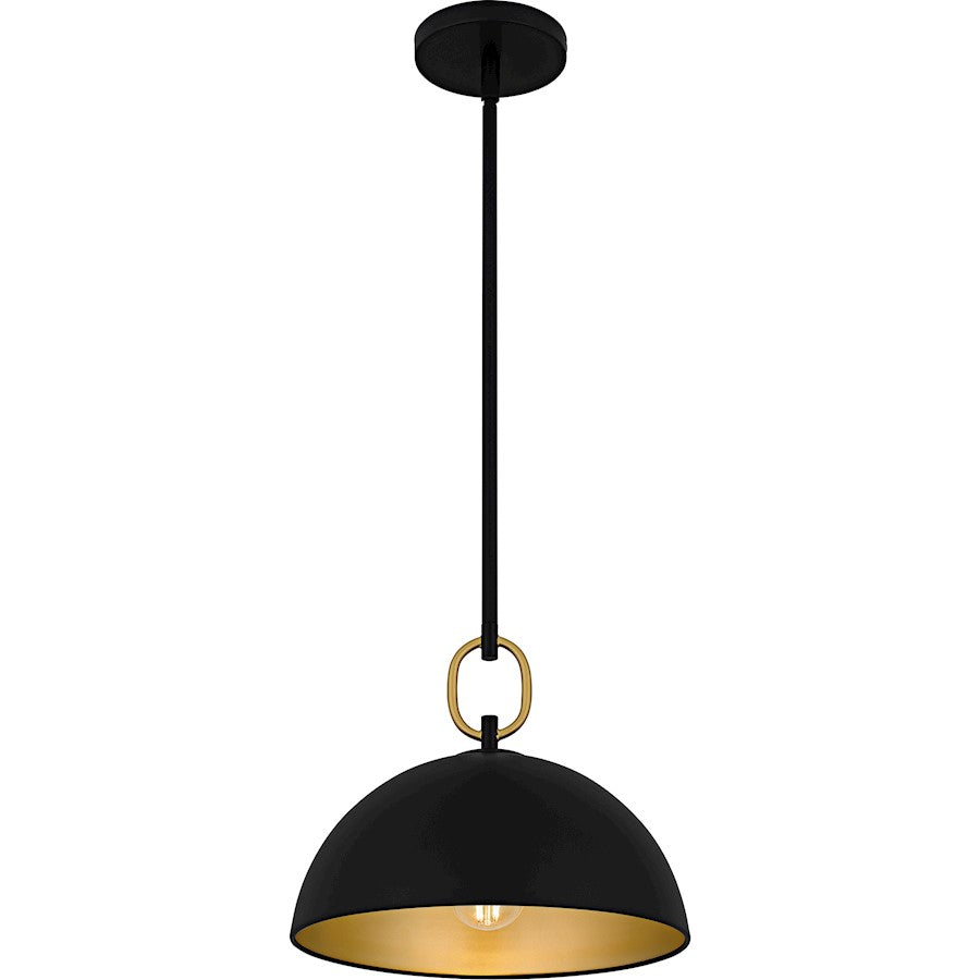 Cleo 1Light Pendant, Matte Black/Metal