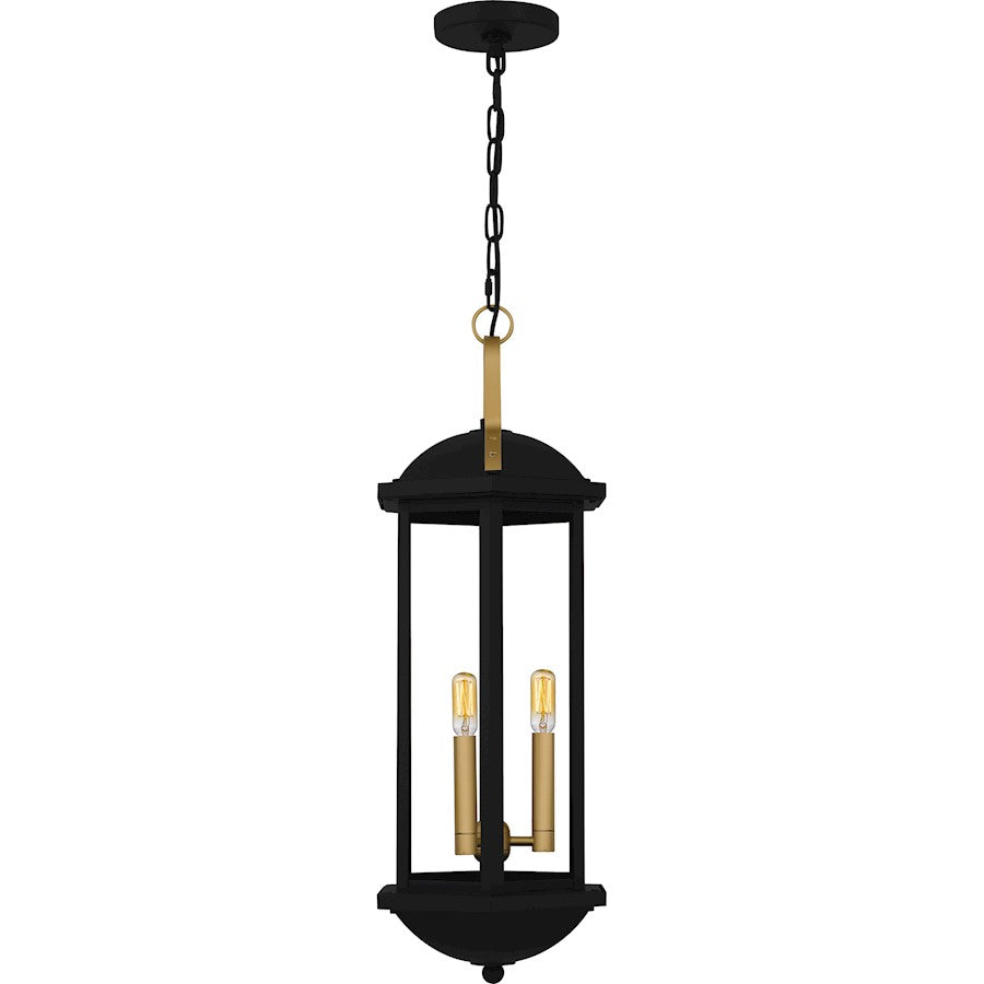 Crestfield 3Lt 27" Outdoor Lantern, Black/Clear
