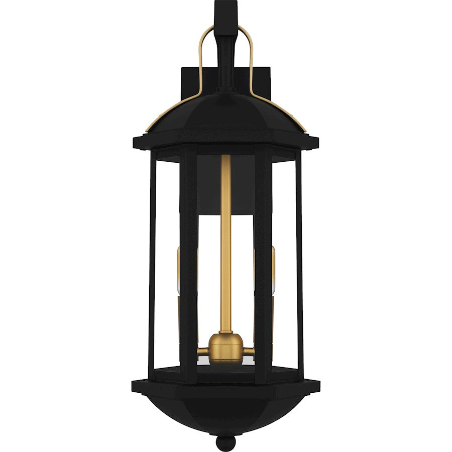 Crestfield 2Light Outdoor Lantern, Matte Black/Clear Glass