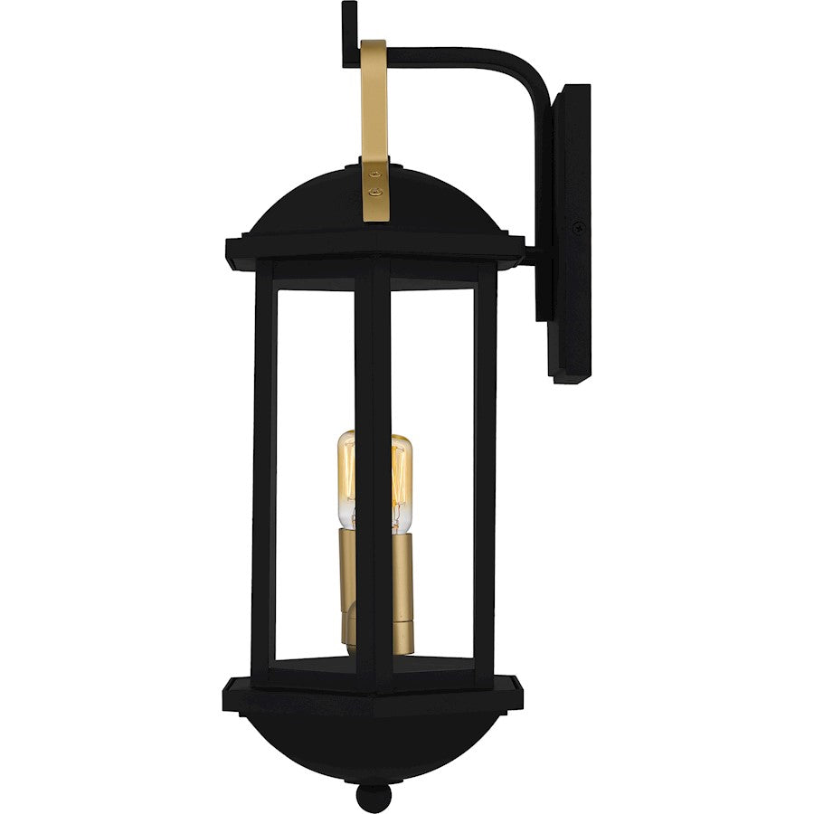 Crestfield 2Light Outdoor Lantern, Matte Black/Clear Glass