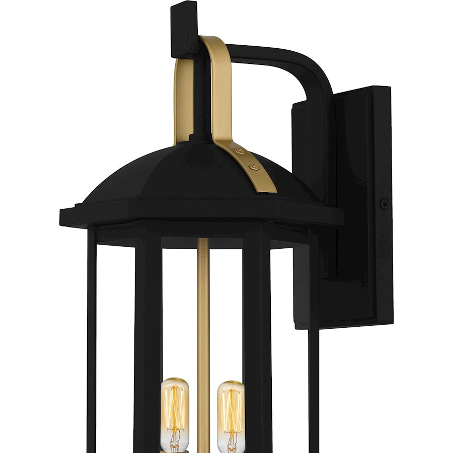 Crestfield 2Light Outdoor Lantern, Matte Black/Clear Glass