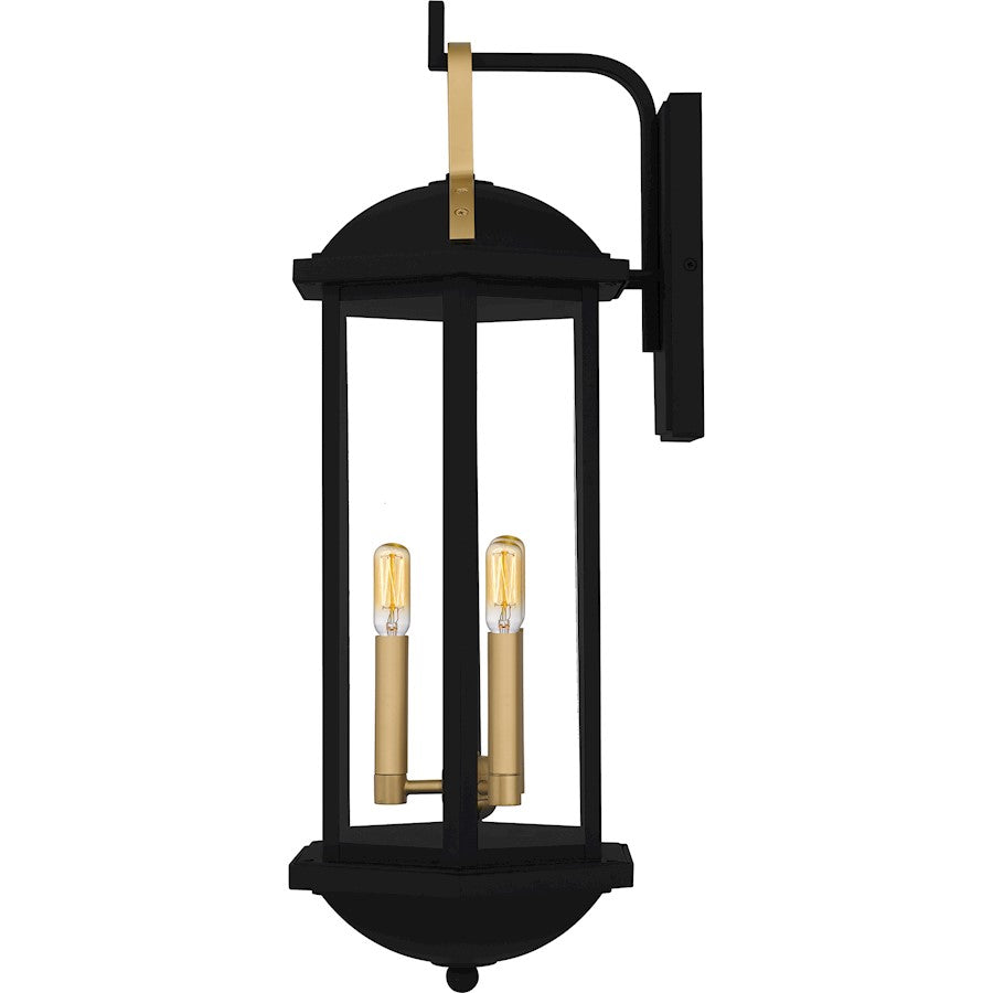 Crestfield 3Lt 26" Outdoor Lantern, Black/Clear