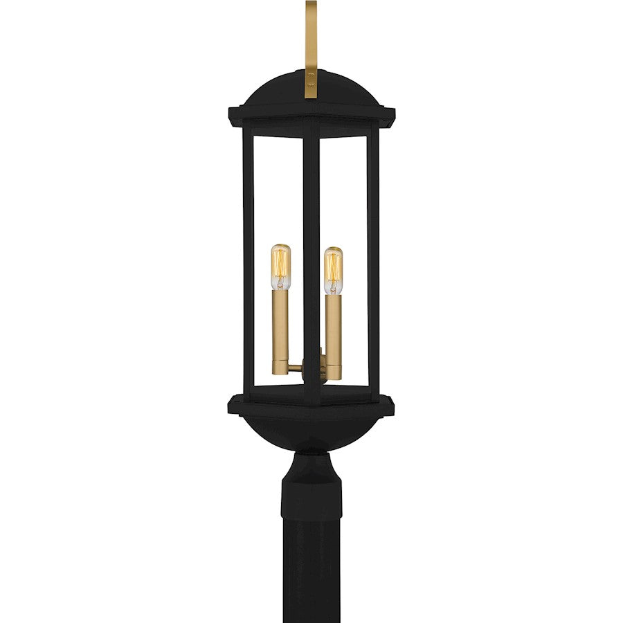 Crestfield 3Lt 28" Outdoor Lantern, Black/Clear