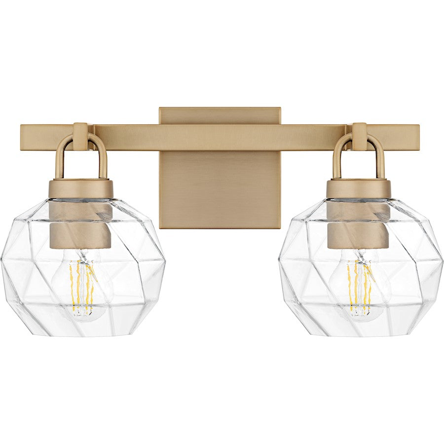 Celina 2Light Bath Light, Bronze Gold/Clear Faceted Glass