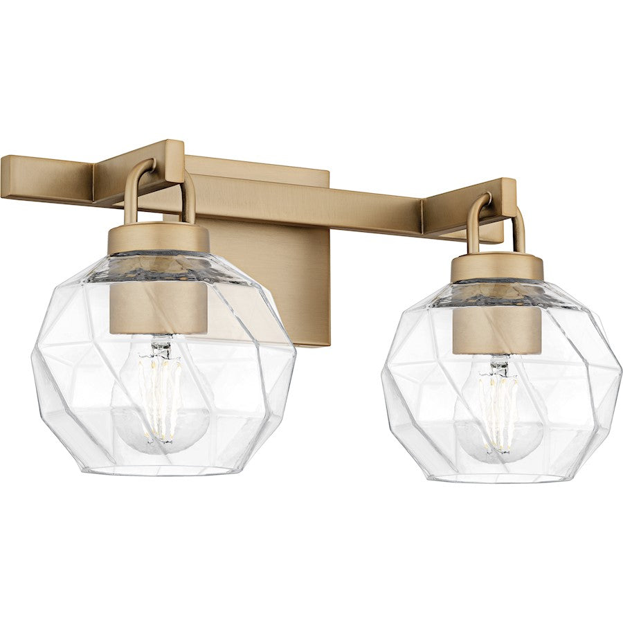 Celina 2Light Bath Light, Bronze Gold/Clear Faceted Glass