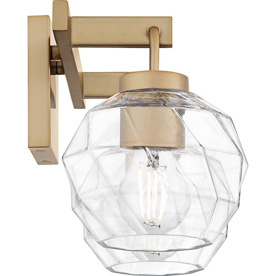 Celina 2Light Bath Light, Bronze Gold/Clear Faceted Glass