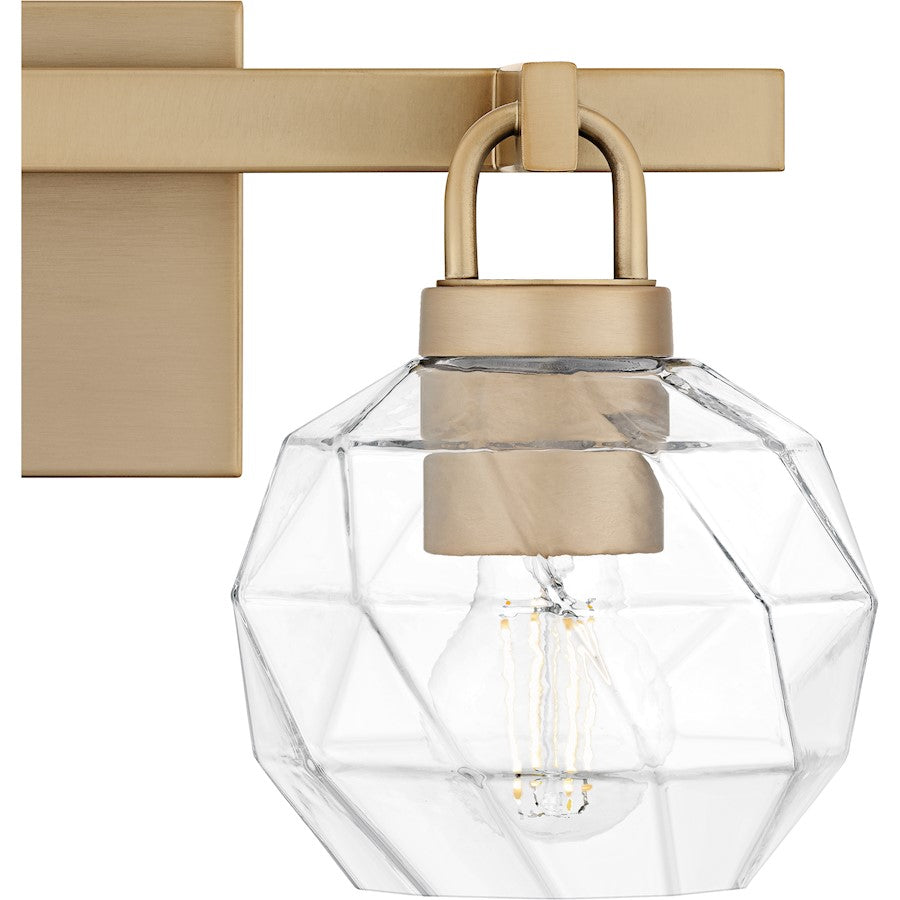 Celina 2Light Bath Light, Bronze Gold/Clear Faceted Glass