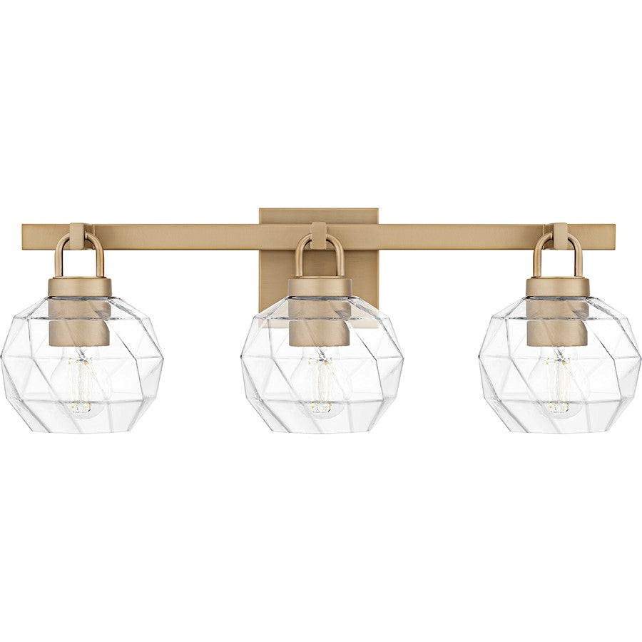 Quoizel Celina 3Light Bath Light, Bronze Gold/Clear Faceted Glass - CIA8624BGD